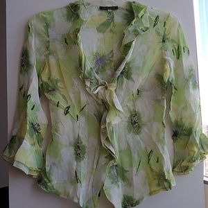 Angel Nina ruffle tie-front blouse, French size 38